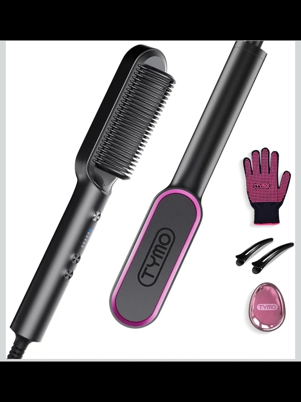 Tymo Hair Straightner Brush Anti Scald Design 5 Temp Settings
